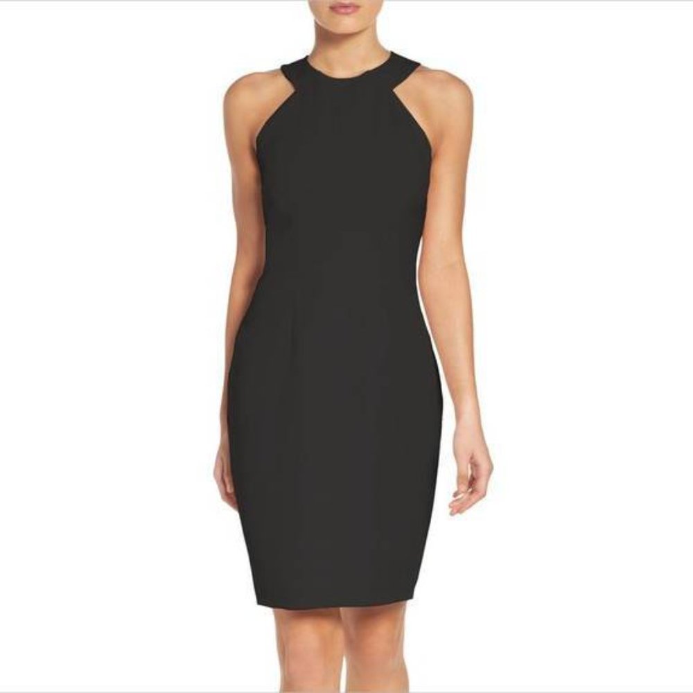 Halter Neck Crepe‎ Bodycon Mini Party Dress